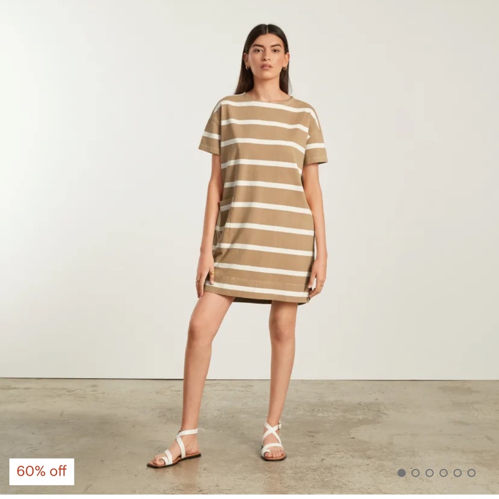 Everlane Oversized Mariner Dress in Iced Coffee/Tan